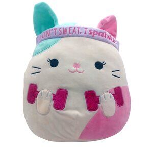 2022 Squishmallows Cat Plush I Dont Sweat I Sparkle Large" Exercising Workout